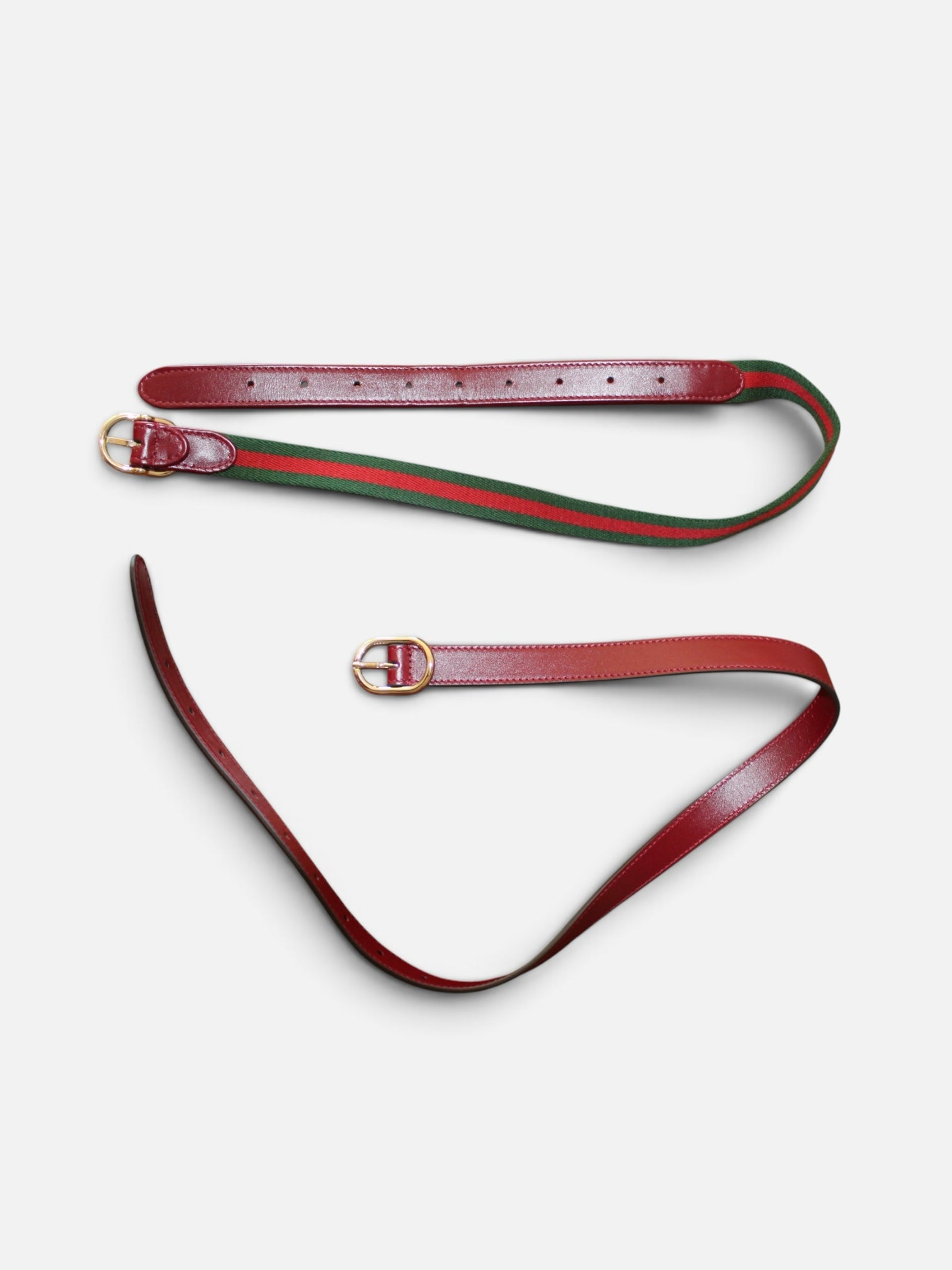 Correas intercambiables Hibiscx's Archive para bolso Gucci Jackie en piel burdeos y cinta tricolor con hebilla dorada