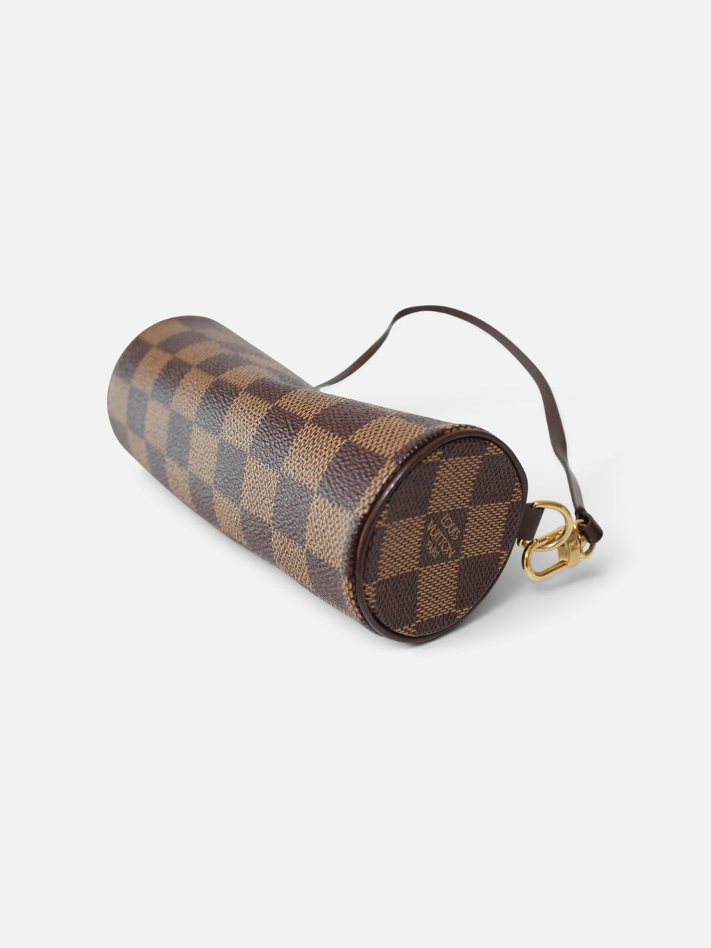 Bolso de hombro Hibiscx's Archive Louis Vuitton Papillon cilíndrico en lona Damier Ebene con herrajes dorados